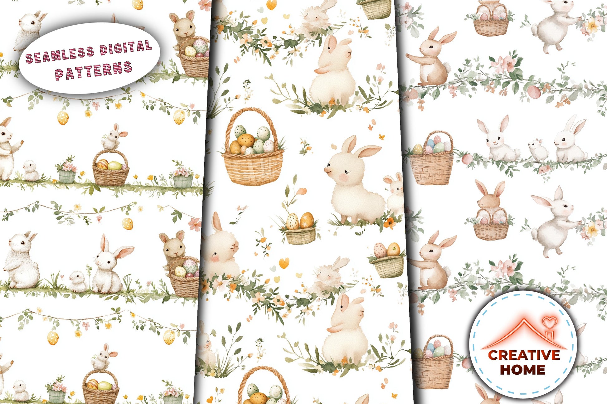 Easter Lambs Lilies Eggs Clipart Bundle - CraftNest - Digital Crafting and Art