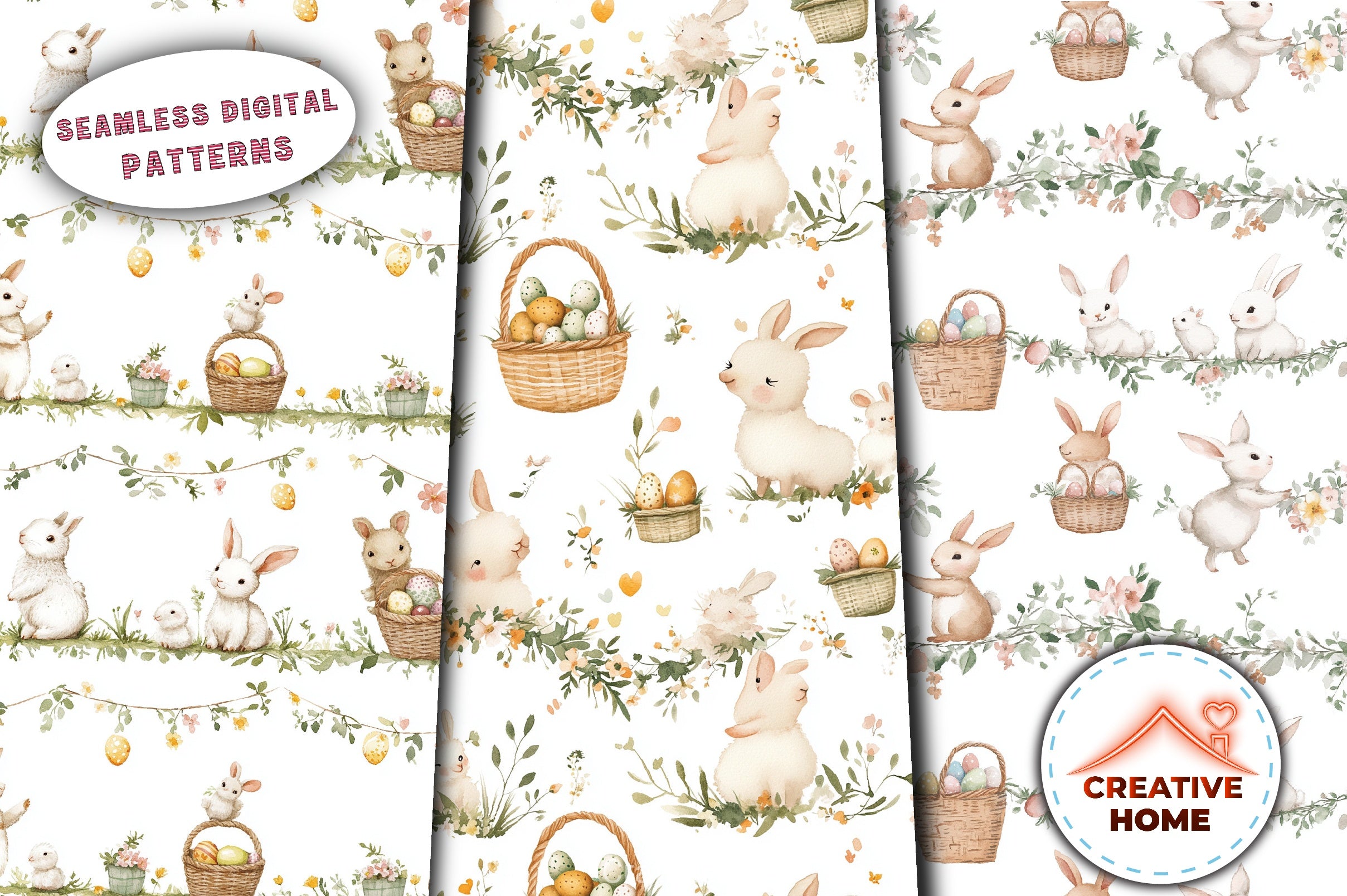 Easter Lambs Lilies Eggs Clipart Bundle - CraftNest - Digital Crafting and Art
