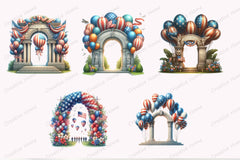 Memorial Day Balloon Arch Clipart Bundle - CraftNest - Digital Crafting and Art