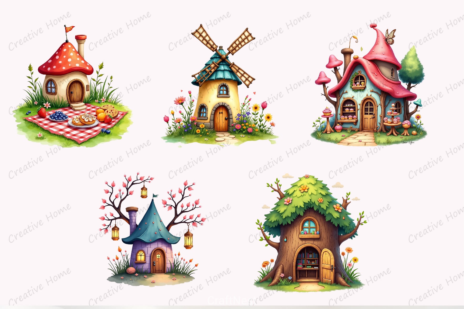 Fairy House Clipart Bundle 4 - CraftNest - Digital Crafting and Art