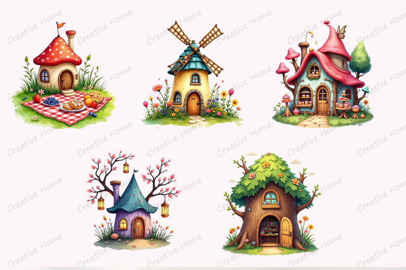 Fairy House Clipart Bundle 4 - CraftNest - Digital Crafting and Art