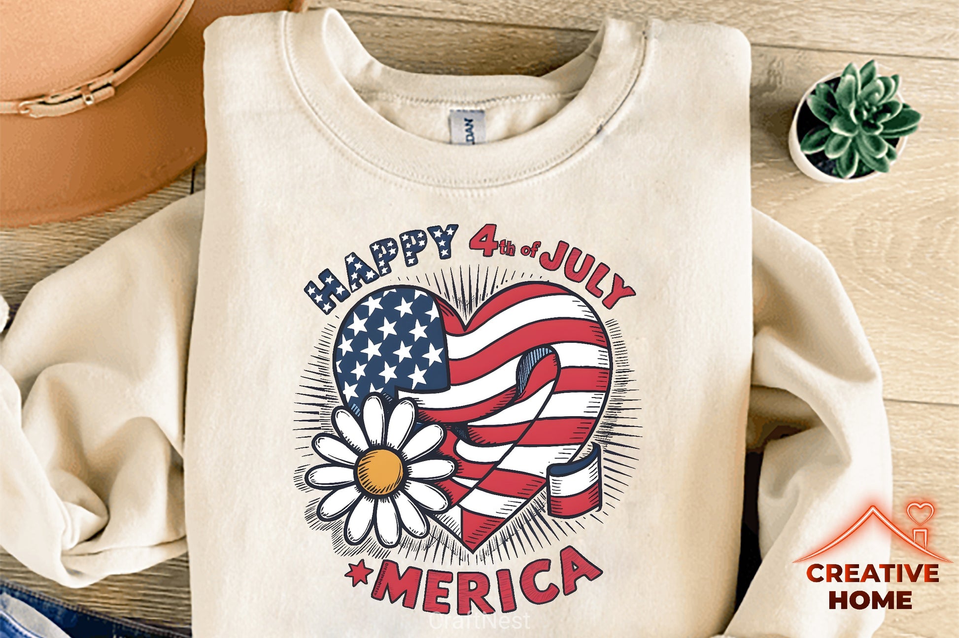 Patriotic Heart & Daisy Clipart Bundle - CraftNest - Digital Crafting and Art