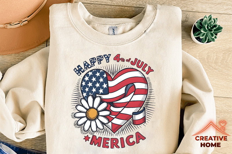 Patriotic Heart & Daisy Clipart Bundle - CraftNest - Digital Crafting and Art