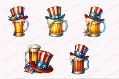 American Flag Beer Clipart Bundle - CraftNest - Digital Crafting and Art