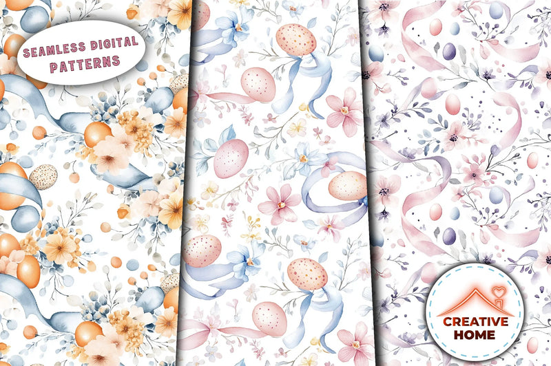 Easter Eggs Ribbons Flowers Clipart Bundle - CraftNest - Digital Crafting and Art