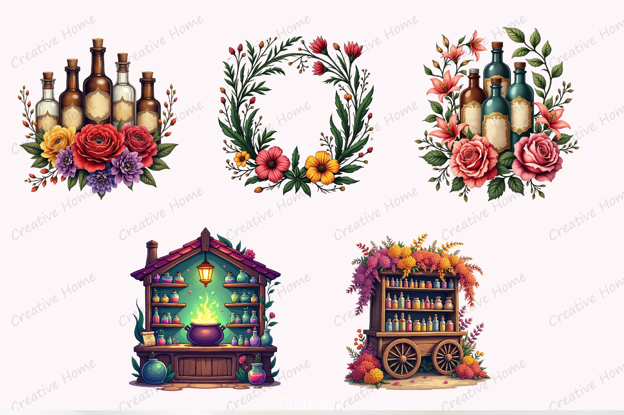 Old World Apothecary Clipart Bundle - CraftNest - Digital Crafting and Art