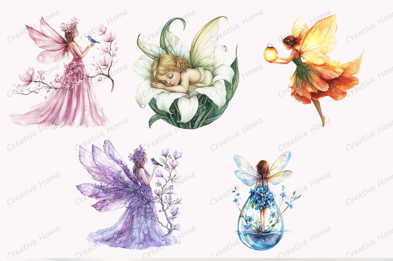 Spring Fairy Clipart Bundle 5 - CraftNest - Digital Crafting and Art