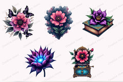 Dark Moody Gothic Flower Clipart Bundle 29 - CraftNest - Digital Crafting and Art