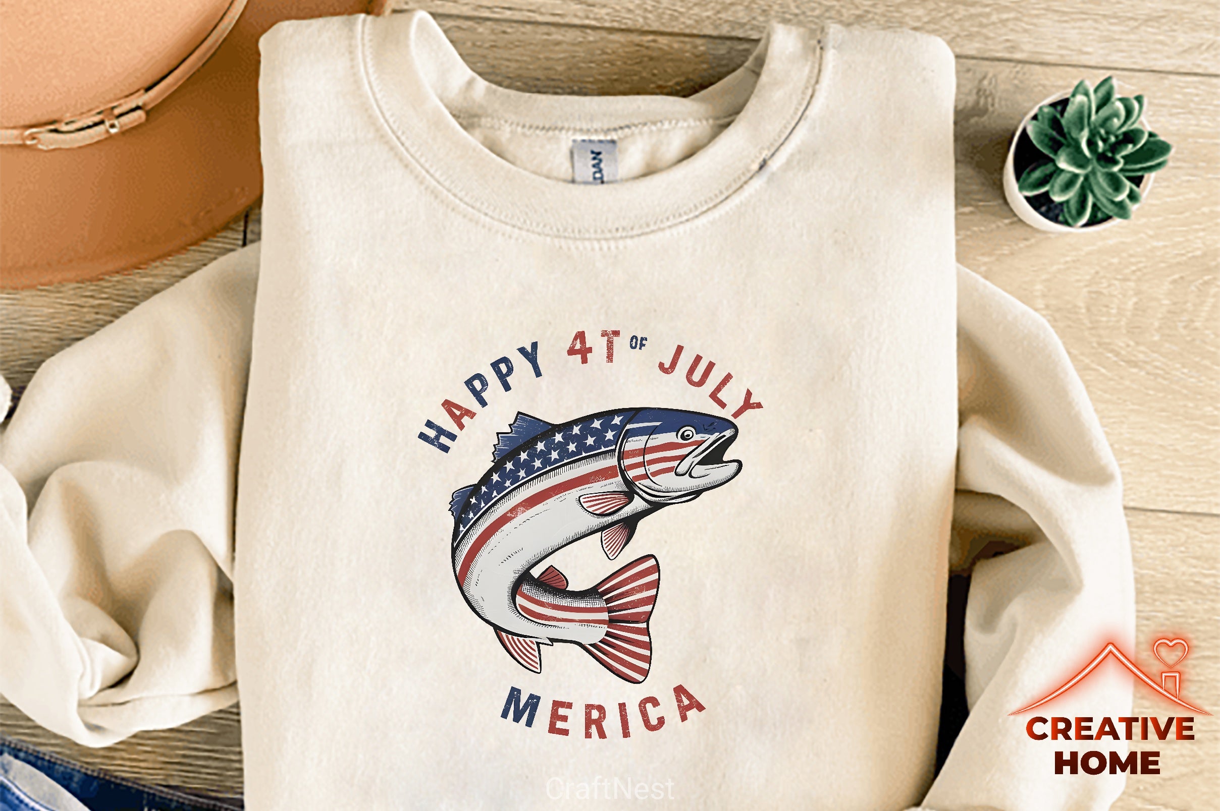 Patriotic Trout Logo Clipart Bundle - CraftNest - Digital Crafting and Art