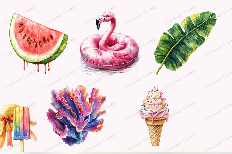 Happy Summer Clipart Bundle 3 - CraftNest - Digital Crafting and Art