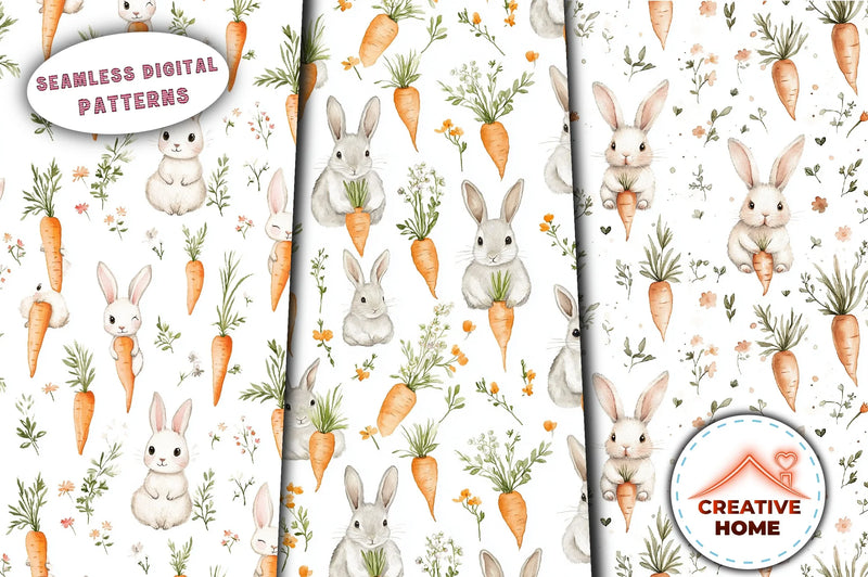 Easter Rabbits Carrots Clipart Bundle - CraftNest - Digital Crafting and Art