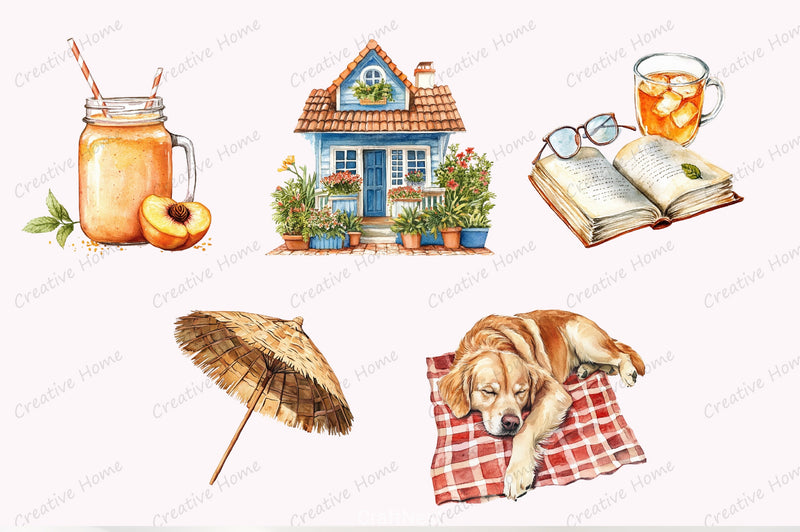 Cozy Summer Clipart Bundle - CraftNest - Digital Crafting and Art