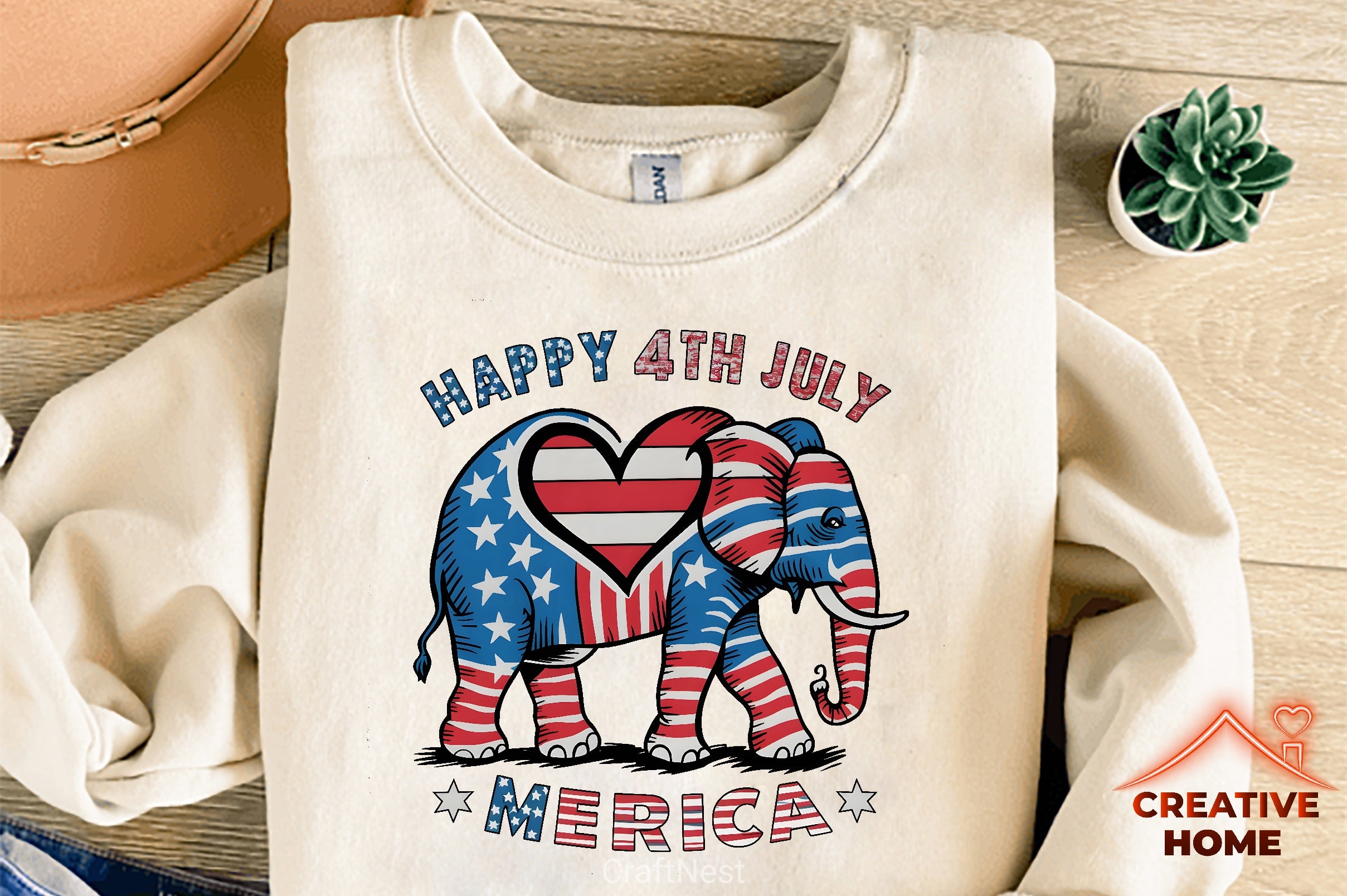 Patriotic Elephant Heart Clipart Bundle 2 - CraftNest - Digital Crafting and Art