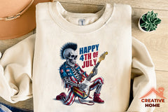 Patriotic Punk Skeleton Guitar Clipart Bundle - CraftNest - Digital Crafting and Art