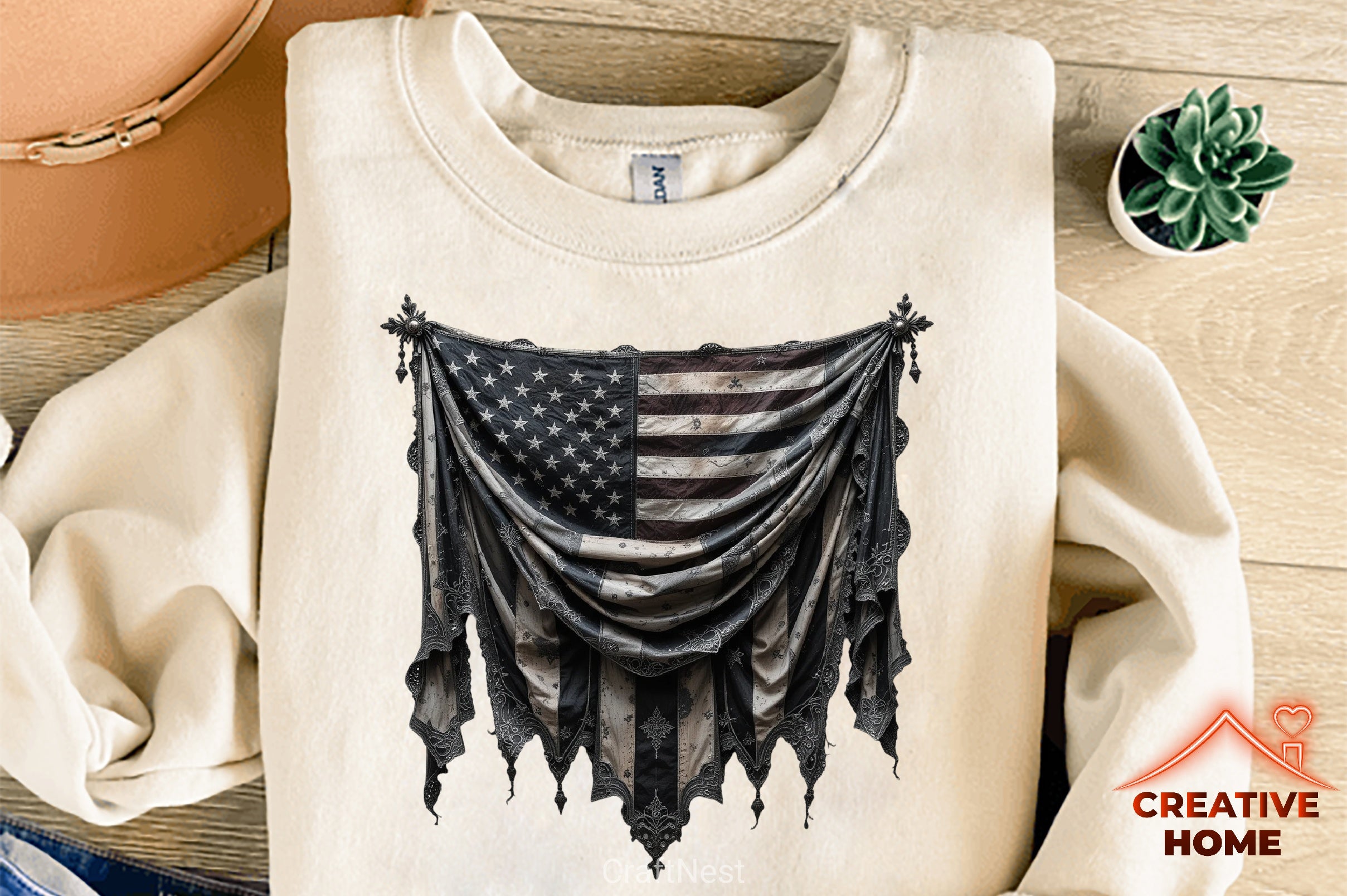 Gothic 4th July Flag Clipart Bundle 3 - CraftNest - Digital Crafting and Art