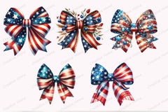Coquette Bow 4th July Flag Clipart Bundle - CraftNest - Digital Crafting and Art