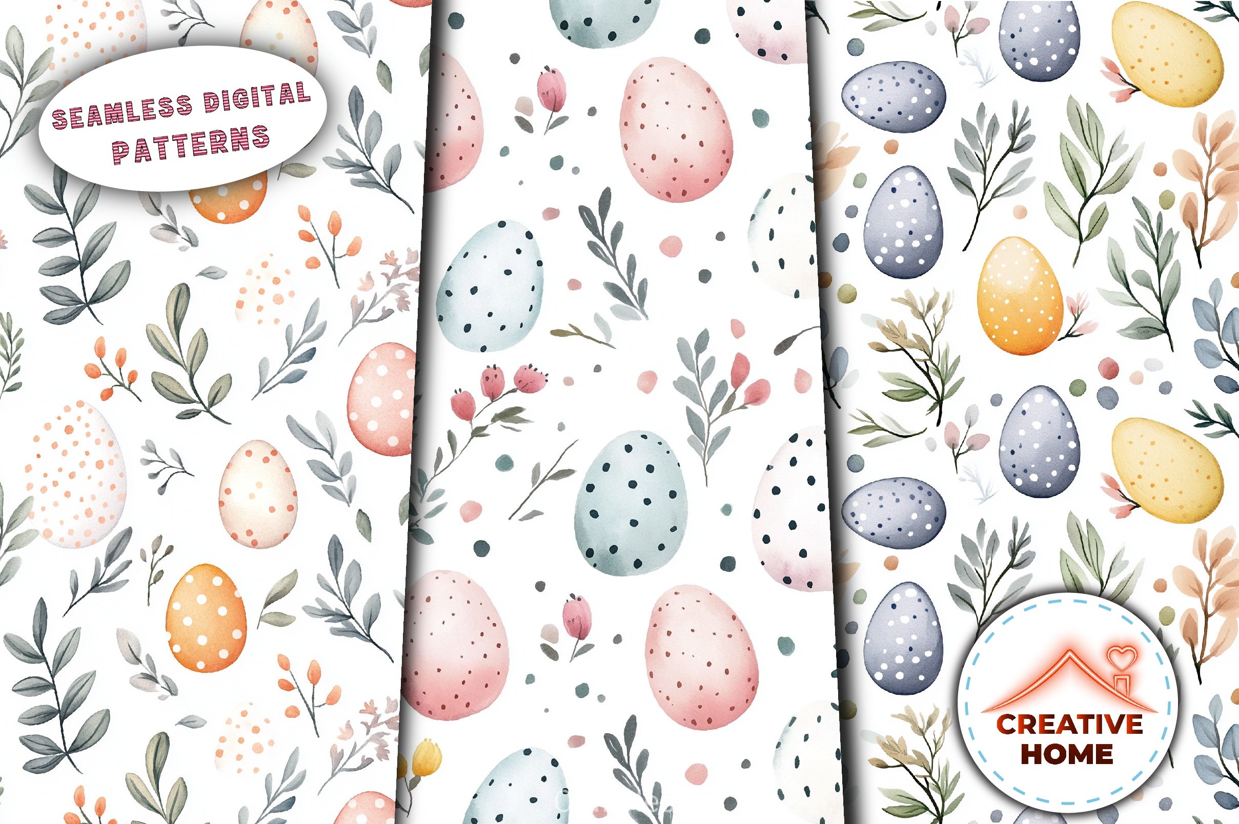 Easter Polka Dot Eggs Clipart Bundle - CraftNest - Digital Crafting and Art