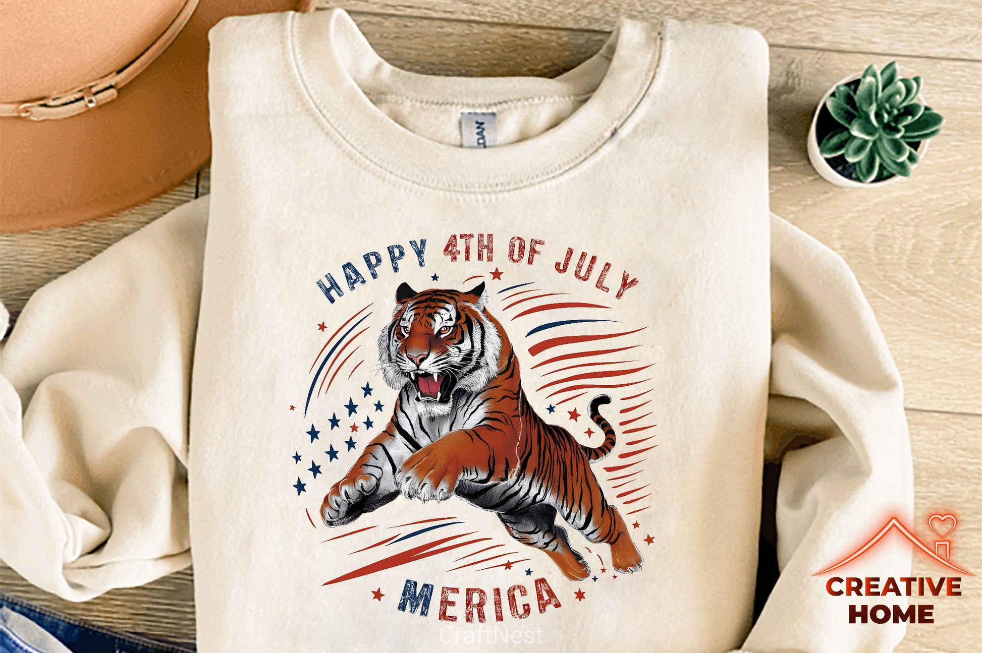 Patriotic Tiger Clipart Bundle 5 - CraftNest - Digital Crafting and Art