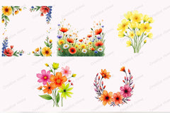Summer Wildflowers Clipart Bundle - CraftNest - Digital Crafting and Art