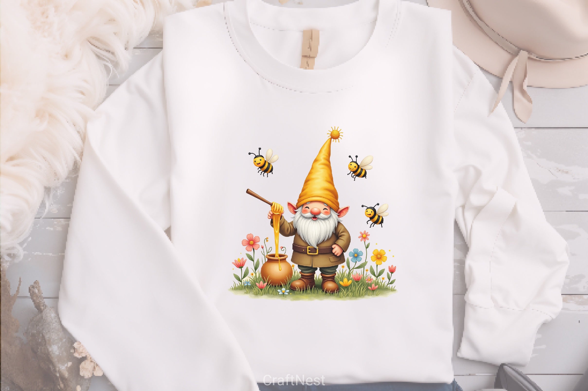 Spring Gnome Bee Clipart Bundle - CraftNest - Digital Crafting and Art