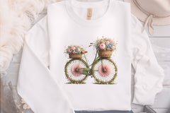 Floral Bicycle Vintage Clipart Bundle - CraftNest - Digital Crafting and Art