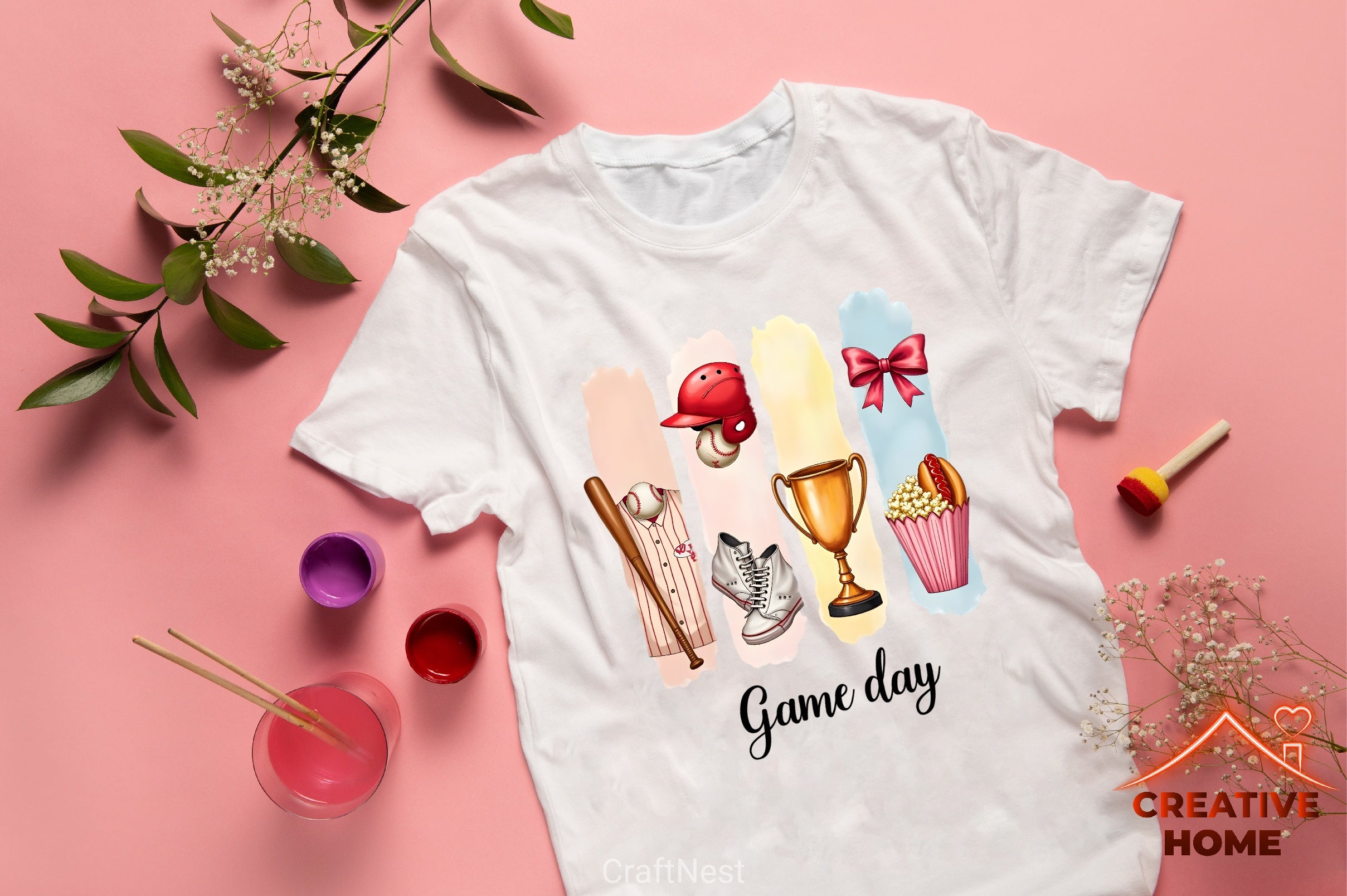 Baseball College Brushstrokes Clipart Bundle - CraftNest - Digital Crafting and Art