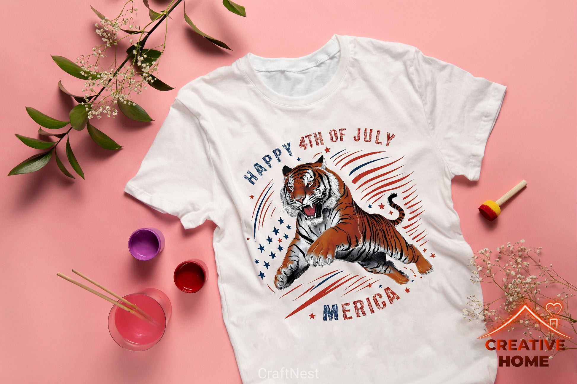 Patriotic Tiger Clipart Bundle 5 - CraftNest - Digital Crafting and Art