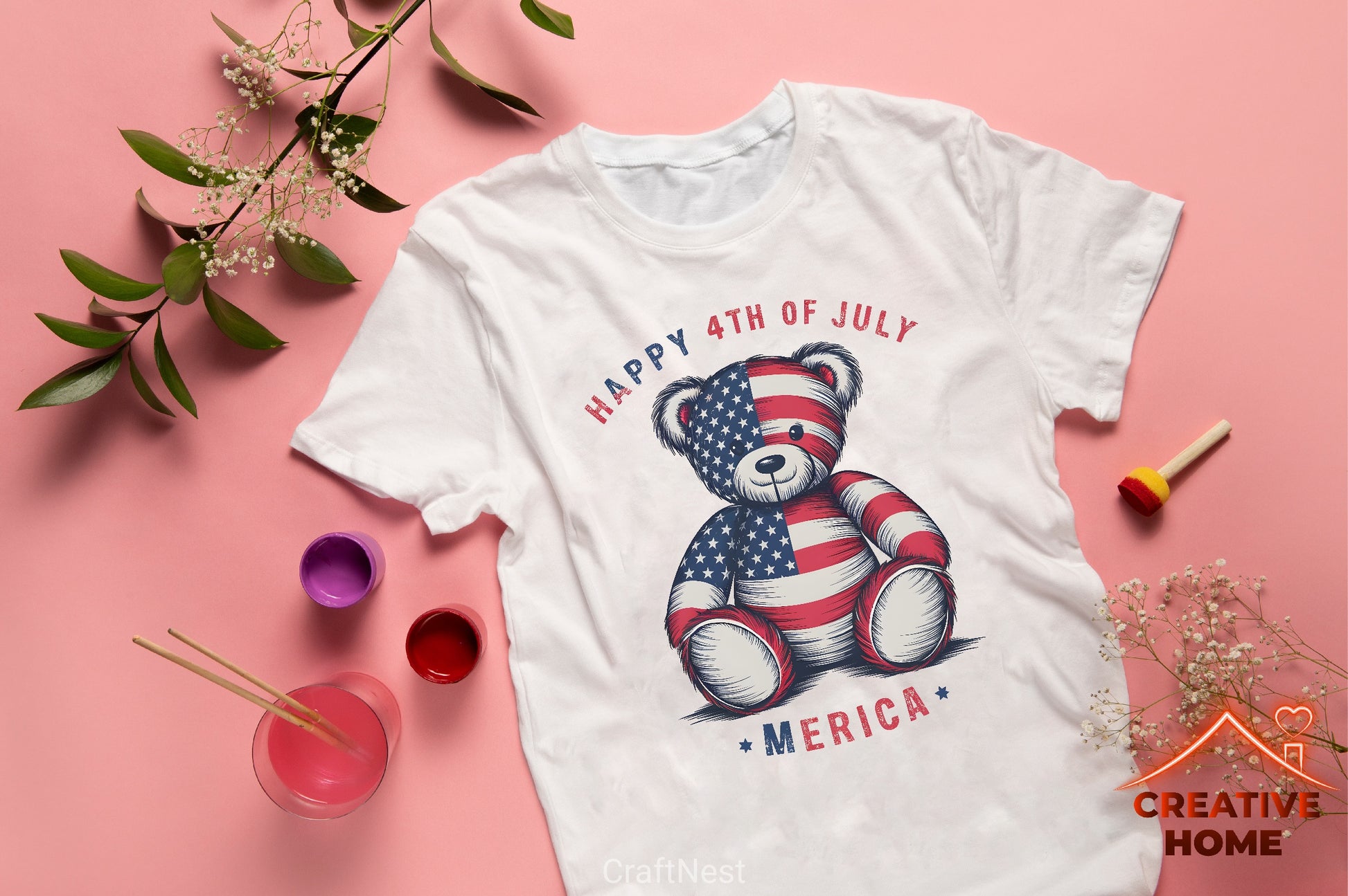 Patriotic Teddy Bear Clipart Bundle 1 - CraftNest - Digital Crafting and Art