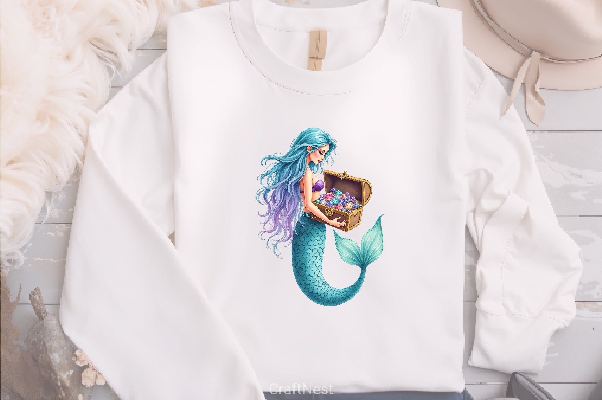 Summer Mermaid Clipart Bundle 3 - CraftNest - Digital Crafting and Art