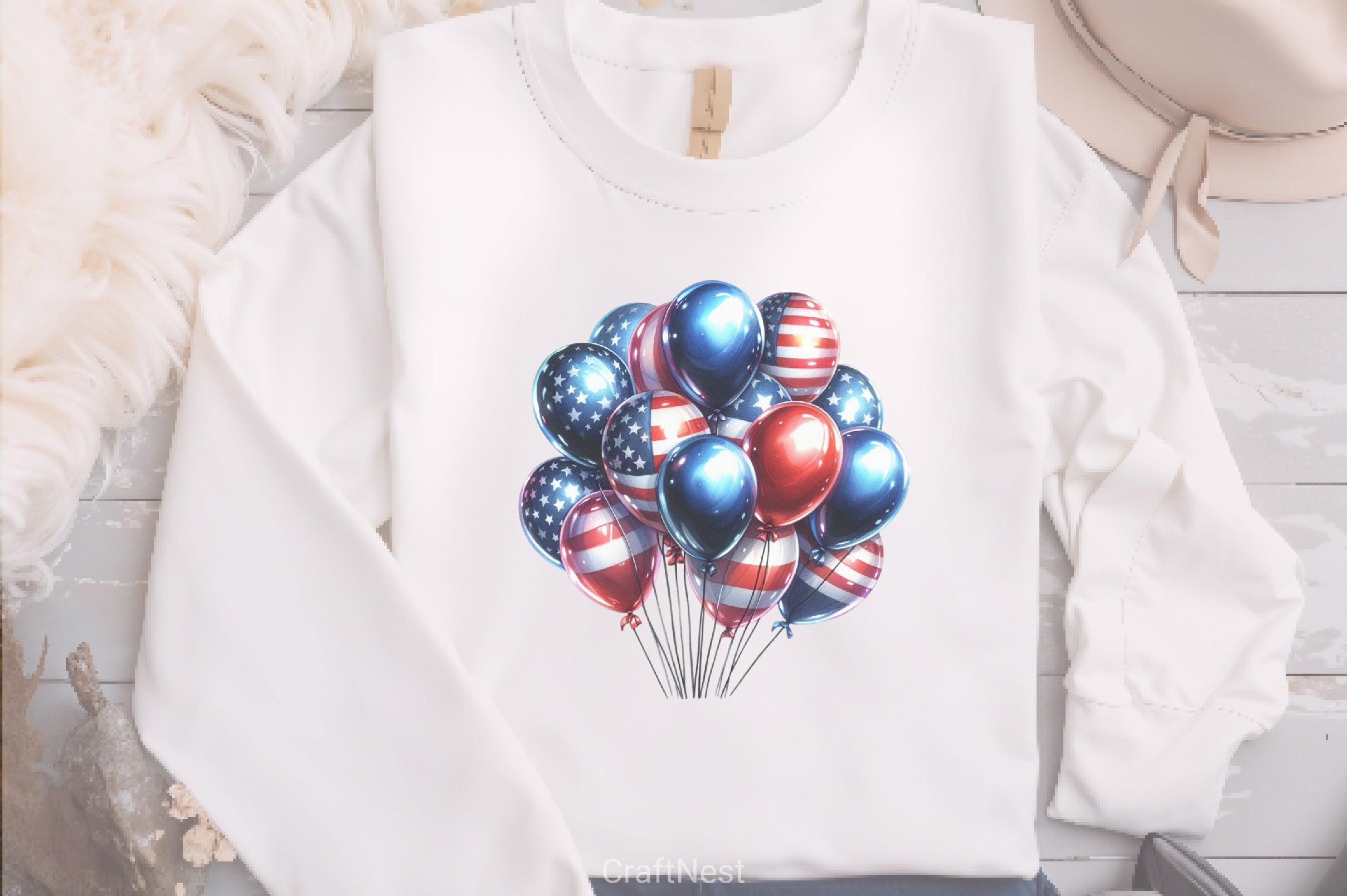 American 4th of July Party Balloons Clipart Bundle - CraftNest - Digital Crafting and Art