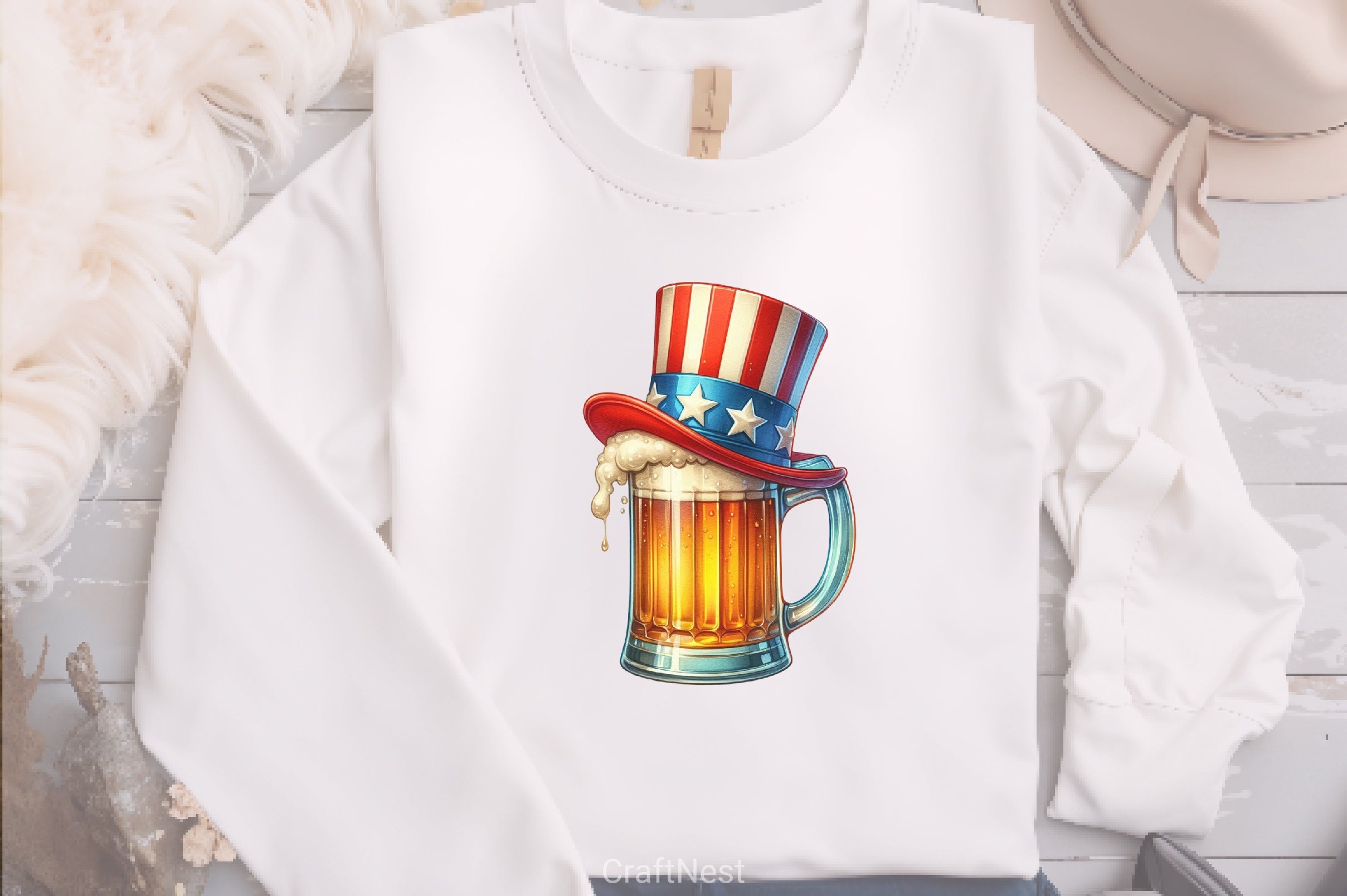American Flag Beer Clipart Bundle - CraftNest - Digital Crafting and Art