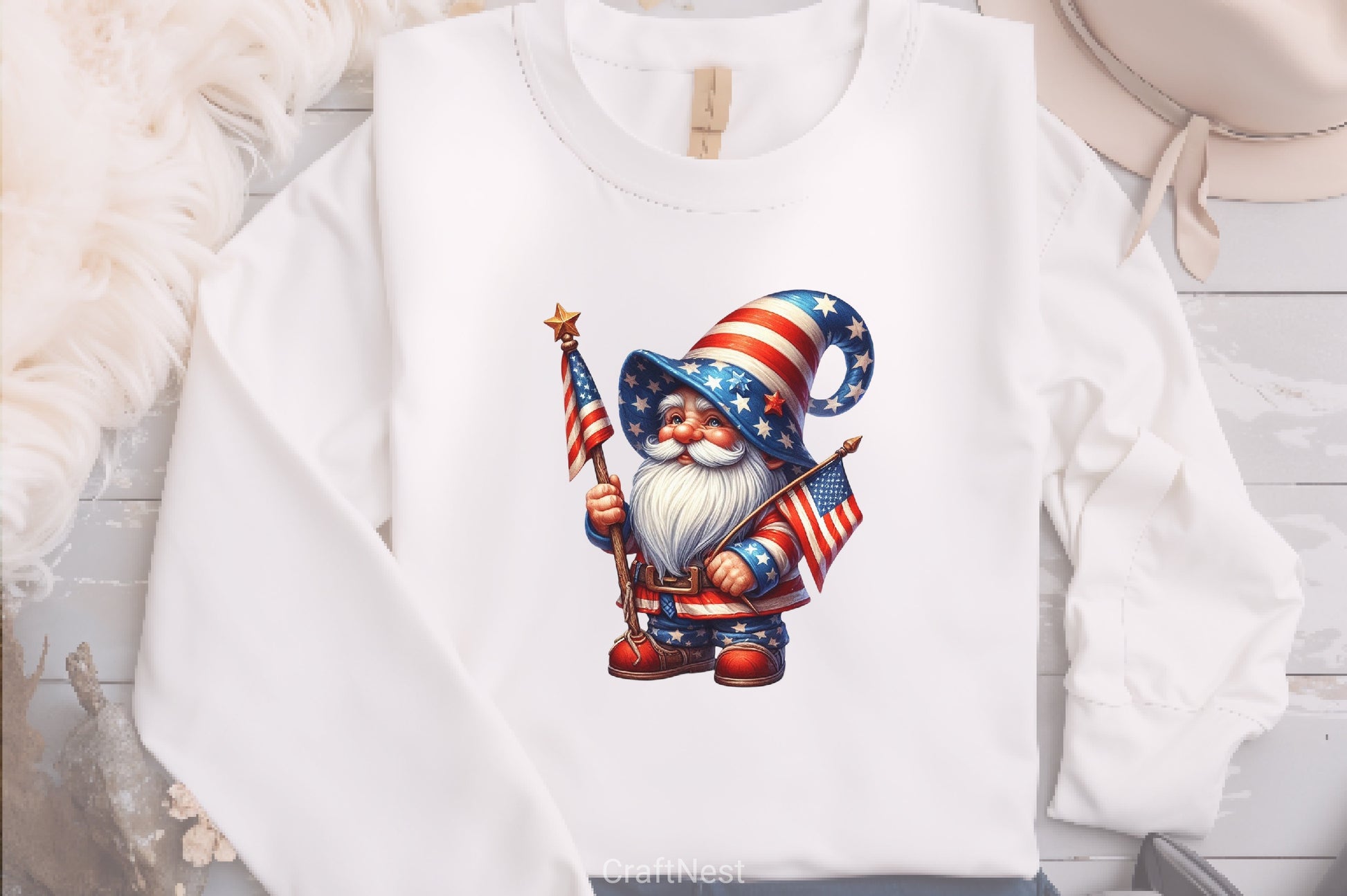 Patriotic Gnome Clipart Bundle 4 - CraftNest - Digital Crafting and Art