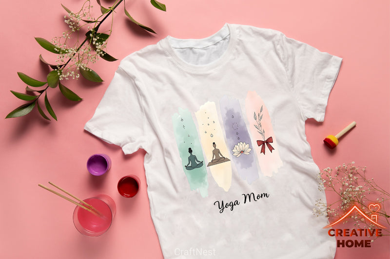 Yoga Mom Brushstrokes Clipart Bundle - CraftNest - Digital Crafting and Art