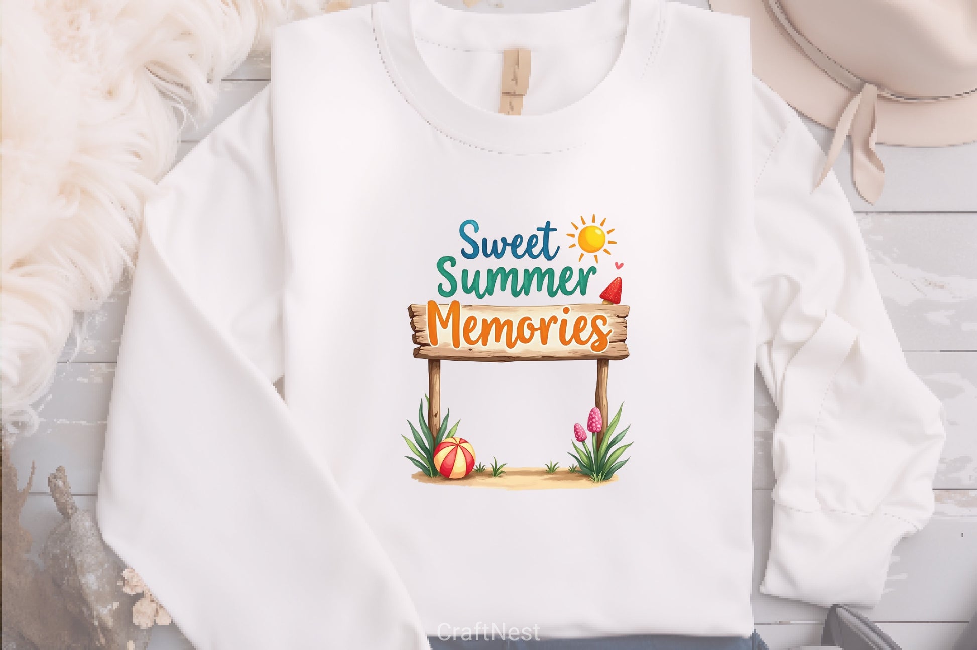 Summer Wooden Sing Clipart Bundle - CraftNest - Digital Crafting and Art