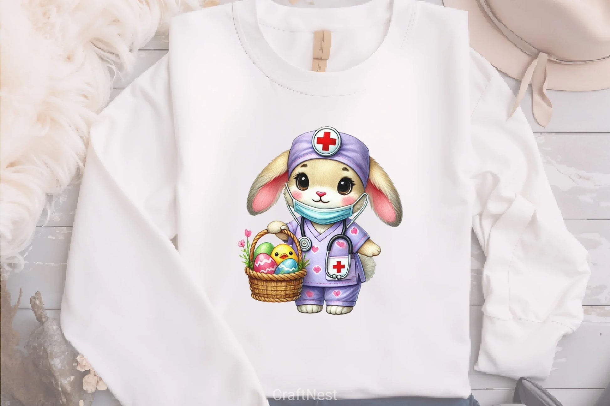 Easter Nurse Bunny Clipart Bundle - CraftNest - Digital Crafting and Art