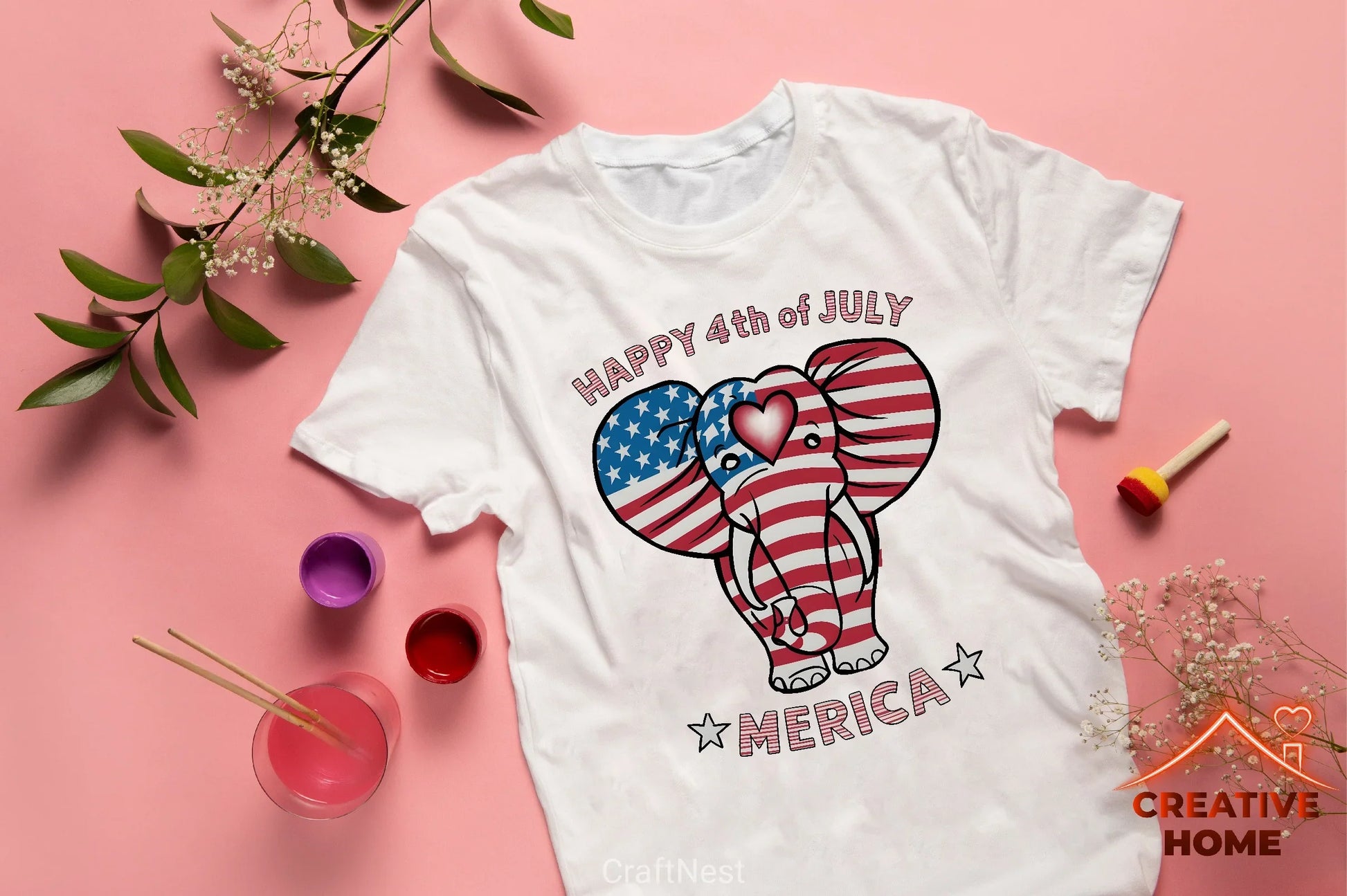 Patriotic Elephant Heart Clipart Bundle 1 - CraftNest - Digital Crafting and Art