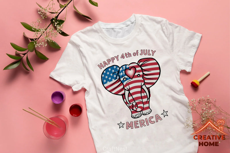 Patriotic Elephant Heart Clipart Bundle 1 - CraftNest - Digital Crafting and Art