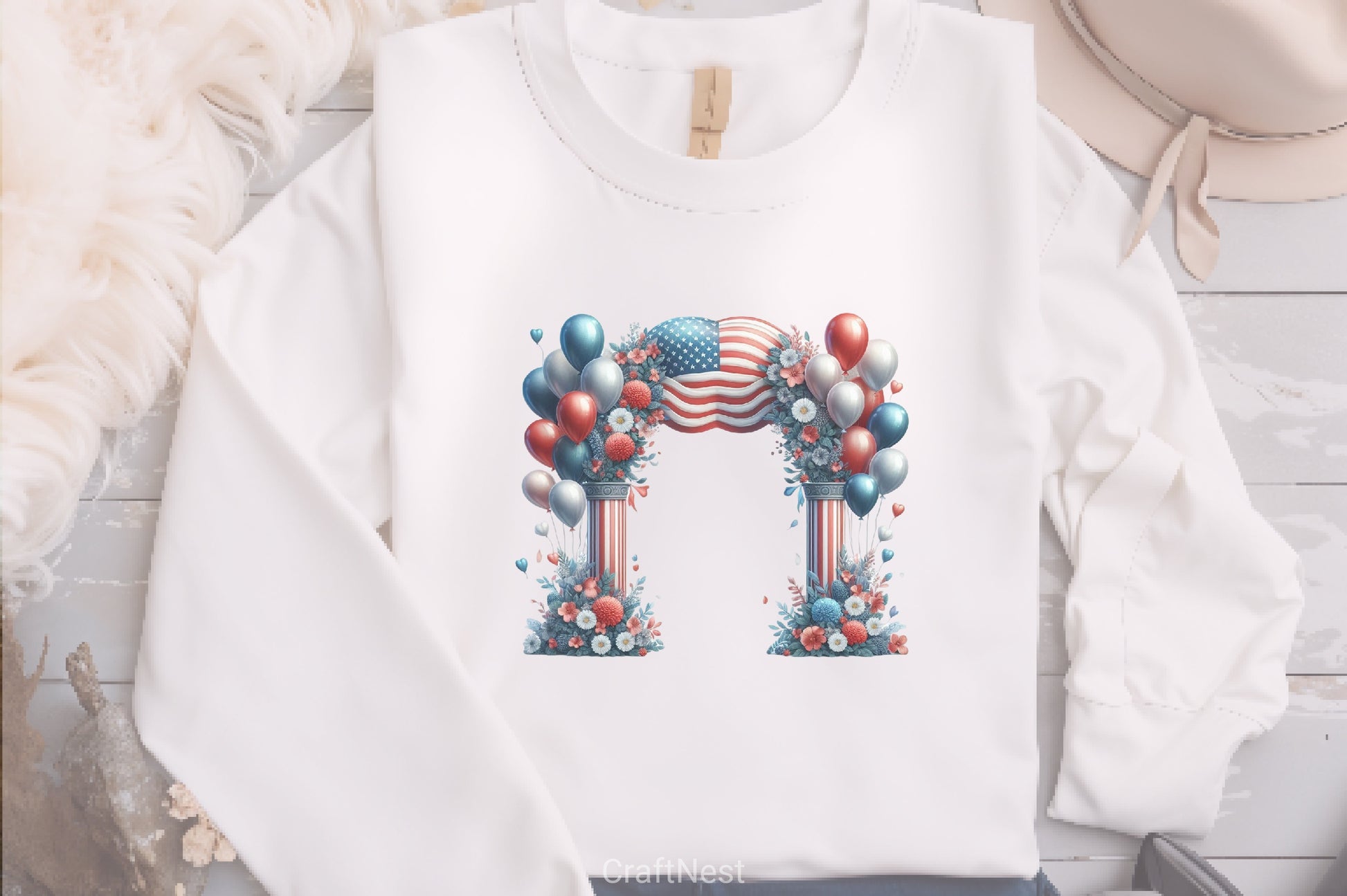 Memorial Day Balloon Arch Clipart Bundle - CraftNest - Digital Crafting and Art