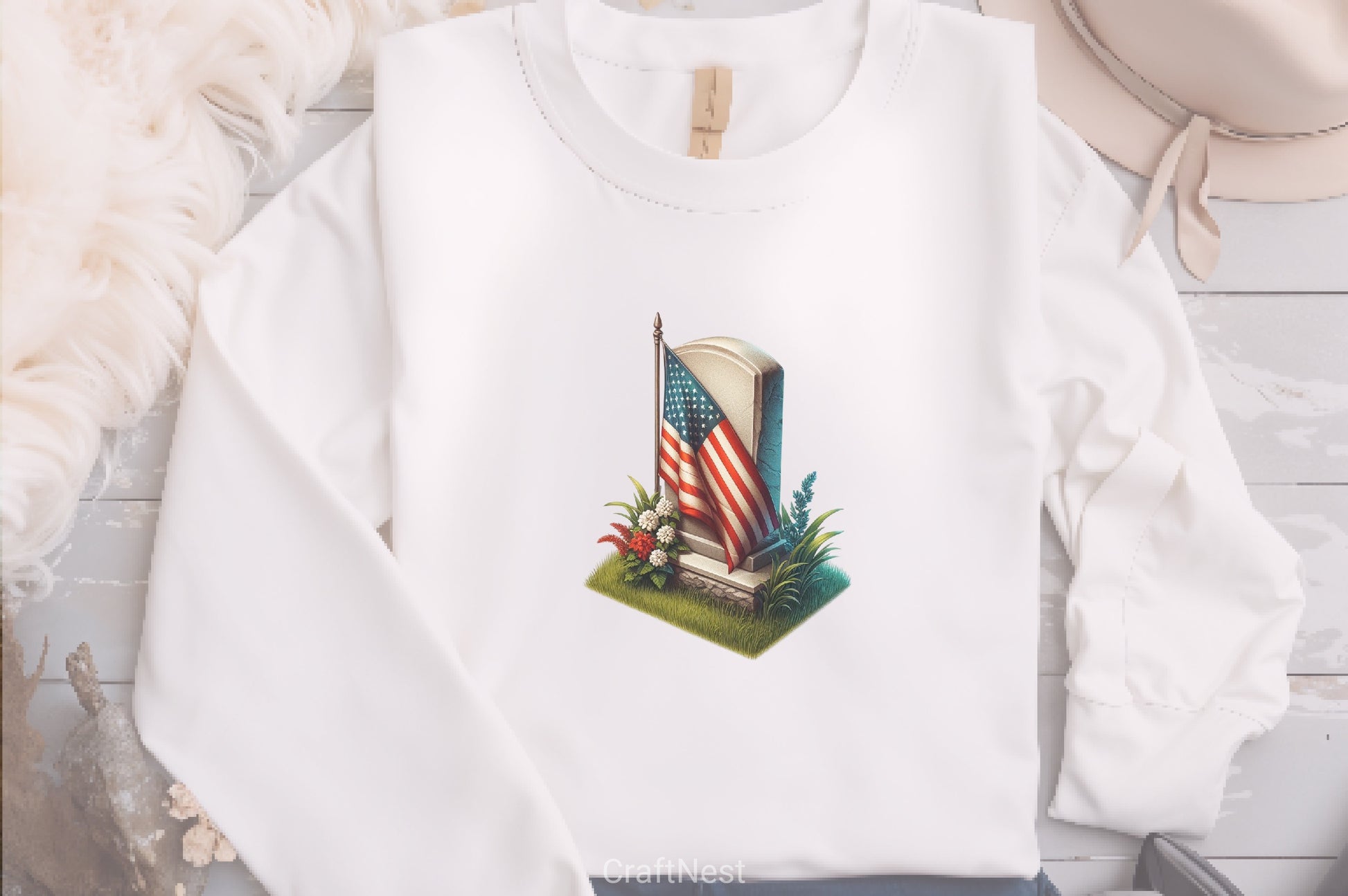 Memorial Day Flag Grave Clipart Bundle - CraftNest - Digital Crafting and Art