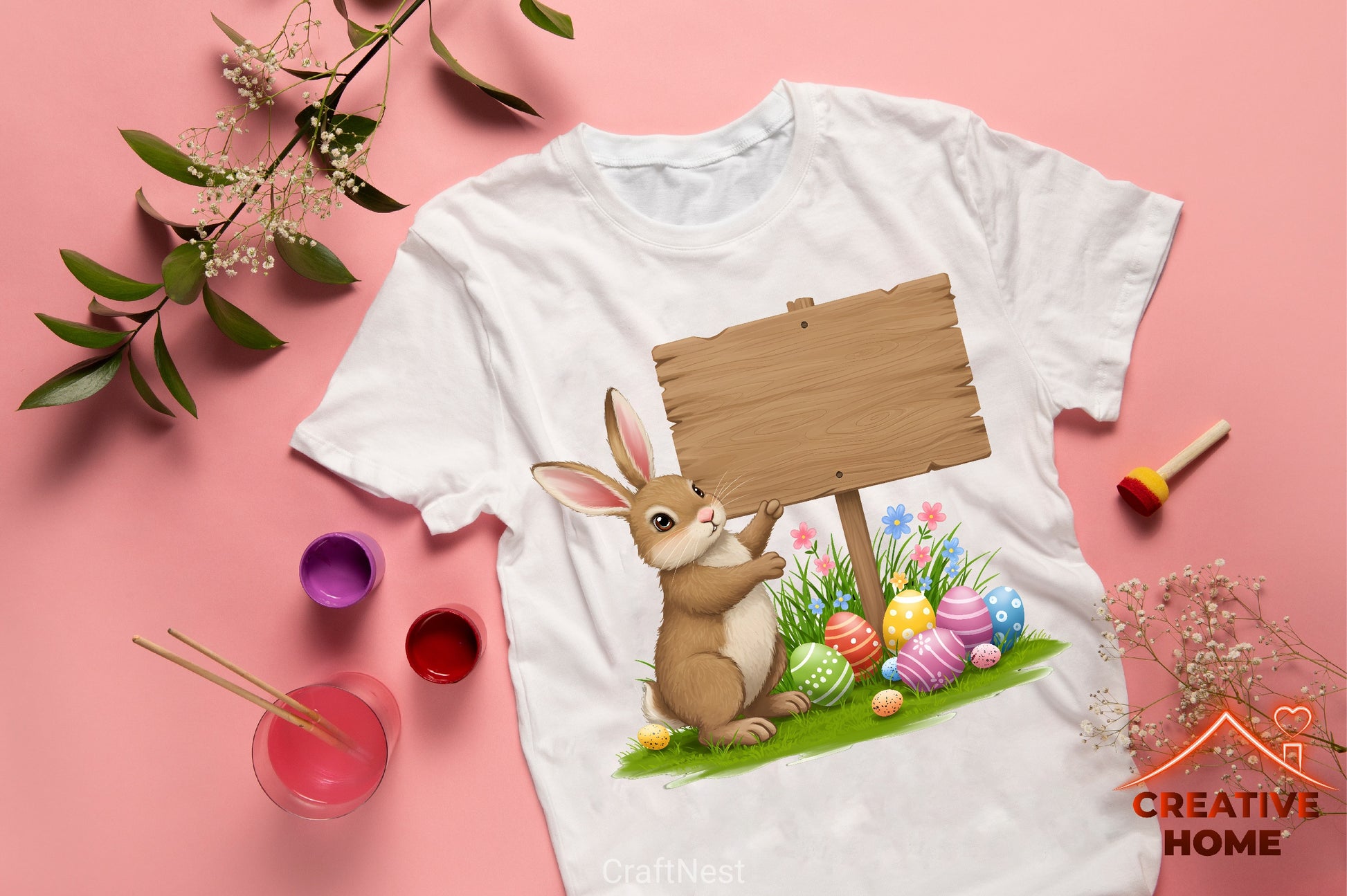 Easter Bunny Sign Board Clipart Bundle - CraftNest - Digital Crafting and Art