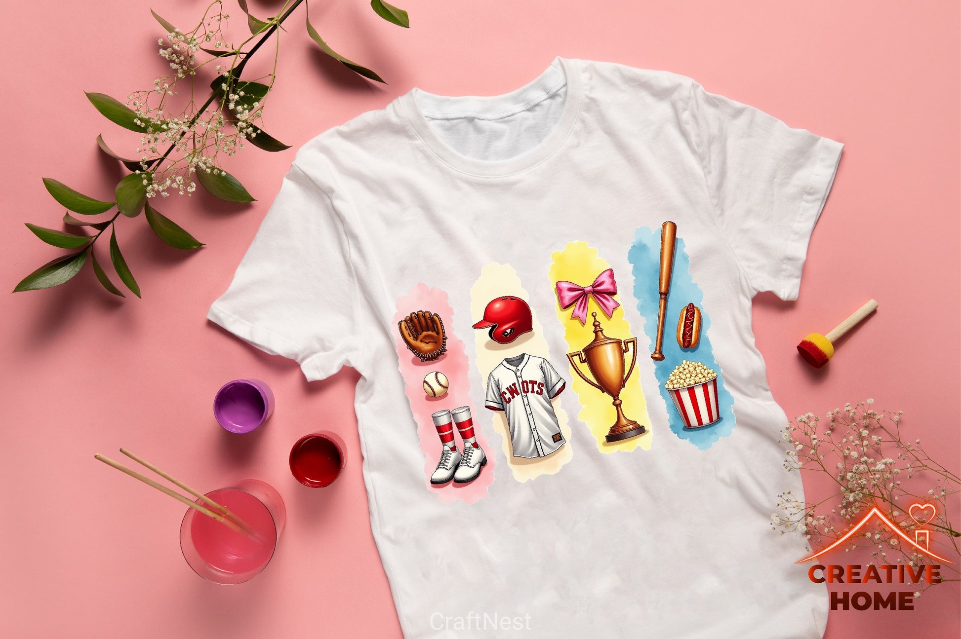 Baseball College Brushstrokes Clipart Bundle  2 - CraftNest - Digital Crafting and Art