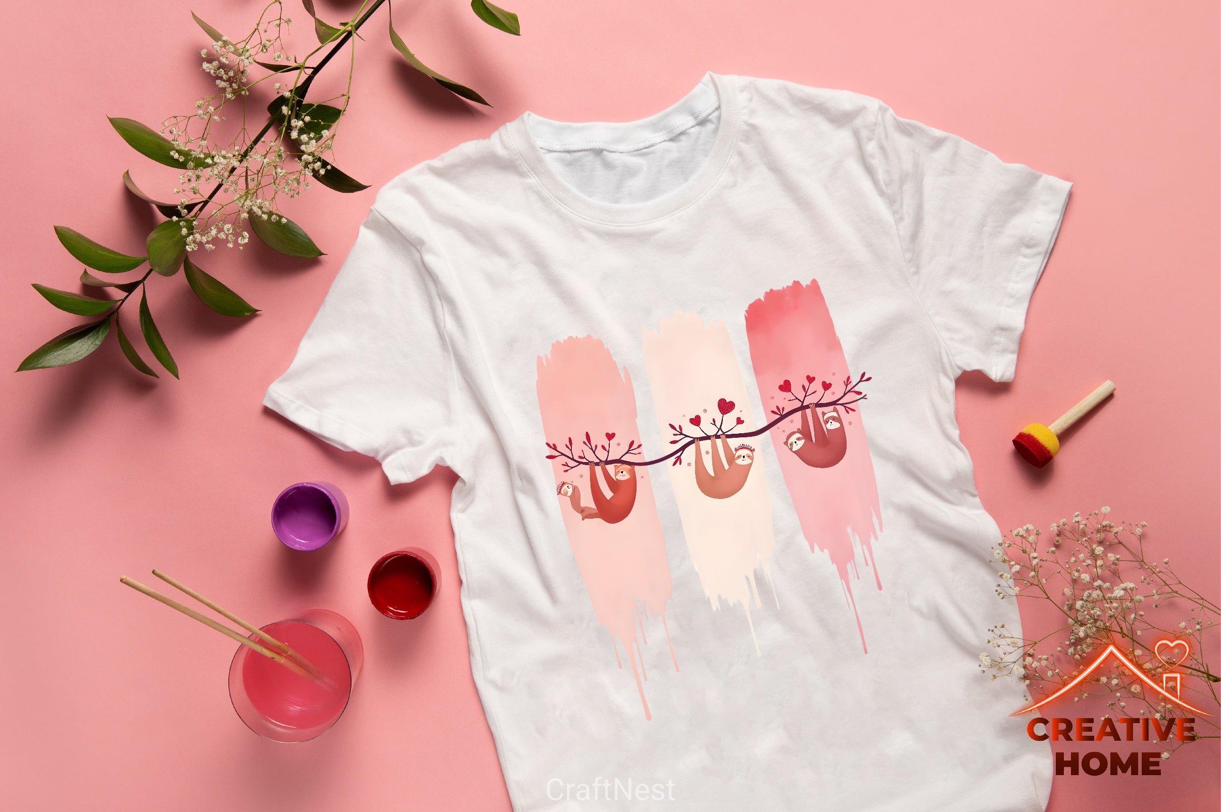 Cute Sloths Valentine's Reindeer Clipart Bundle - CraftNest - Digital Crafting and Art