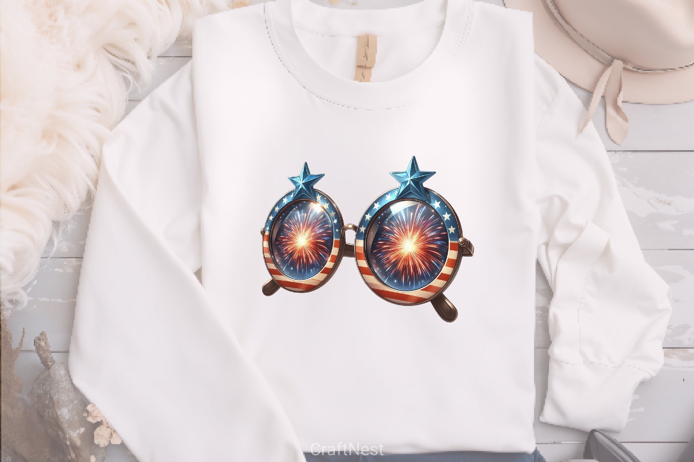 American 4th July Patriotic Glasses Clipart Bundle - CraftNest - Digital Crafting and Art