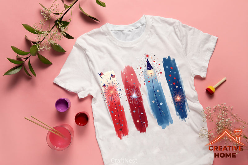 Patriotic Day Brushstrokes Clipart Bundle - CraftNest - Digital Crafting and Art