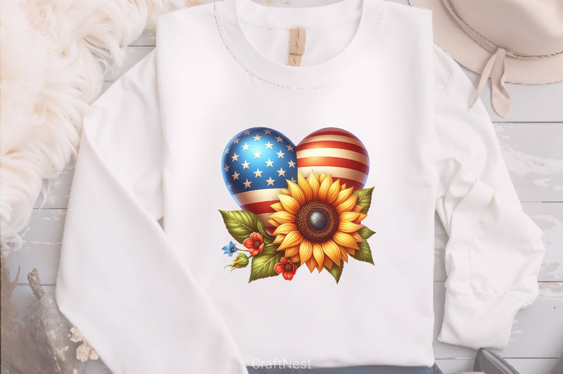 Sunflowers 4th of July Clipart Bundle 2 - CraftNest - Digital Crafting and Art