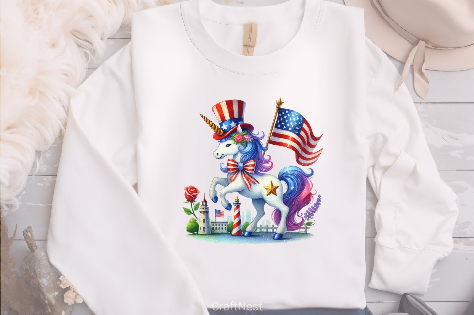 4th of July Unicorn Clipart Bundle 4 - CraftNest - Digital Crafting and Art