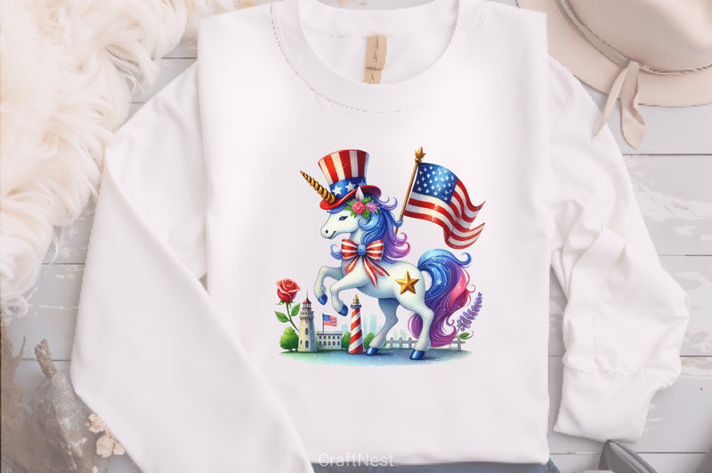 4th of July Unicorn Clipart Bundle 4 - CraftNest - Digital Crafting and Art