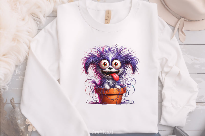 Whimsical Puppy in Flowerpot Clipart Bundle - CraftNest - Digital Crafting and Art