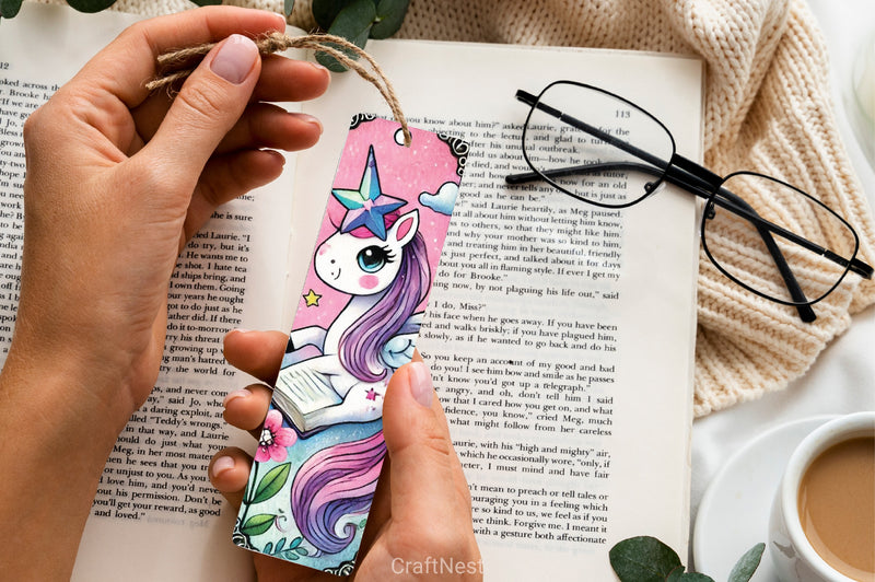 Whimsical Unicorn Bookmark Journal - CraftNest - Digital Crafting and Art
