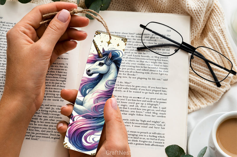 Magical Unicorn Bookmarks Journal - CraftNest - Digital Crafting and Art